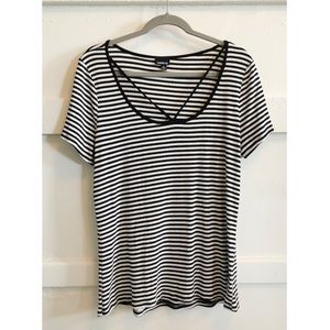 TORRID - striped tee ribbed scoop neck w/ straps